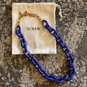 J. Crew Blue & Gold Chain Statement Necklace